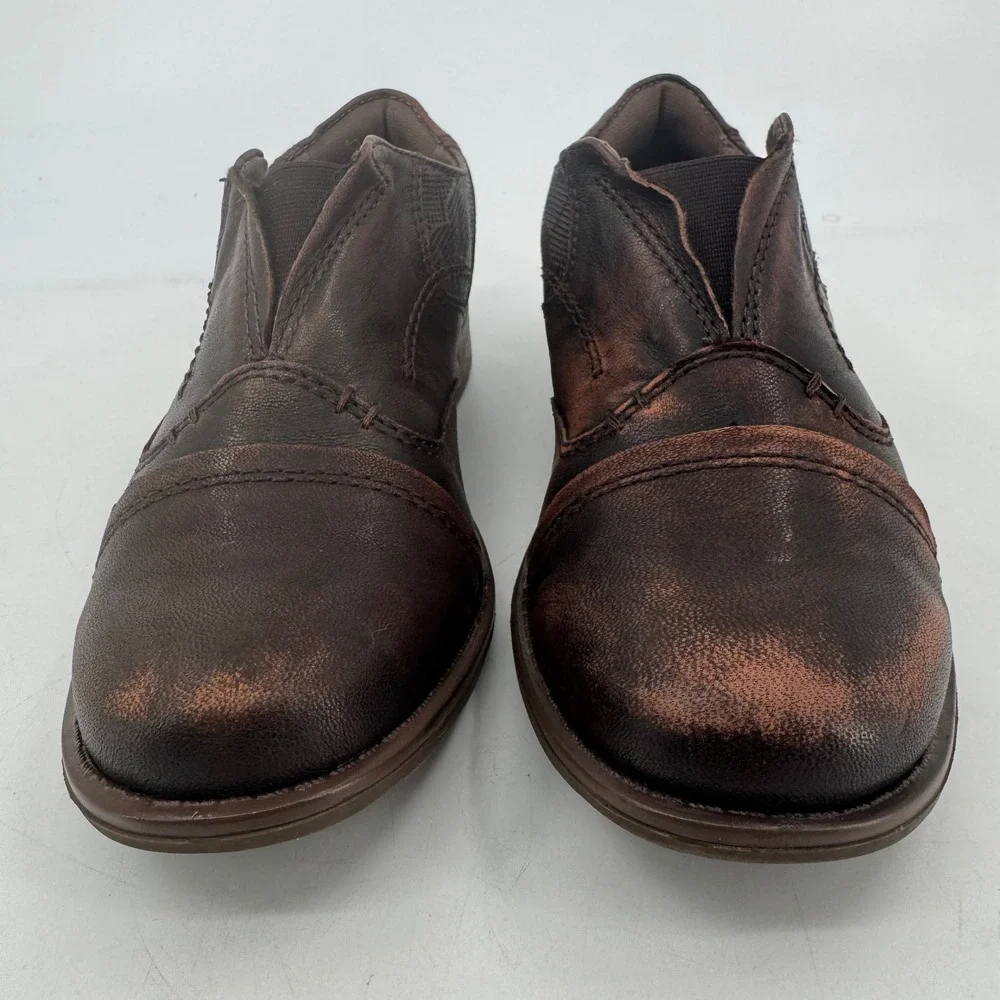 Earth Avani Banyan Almond Brown Leather Slip On Loafers Shoes Womens 7M